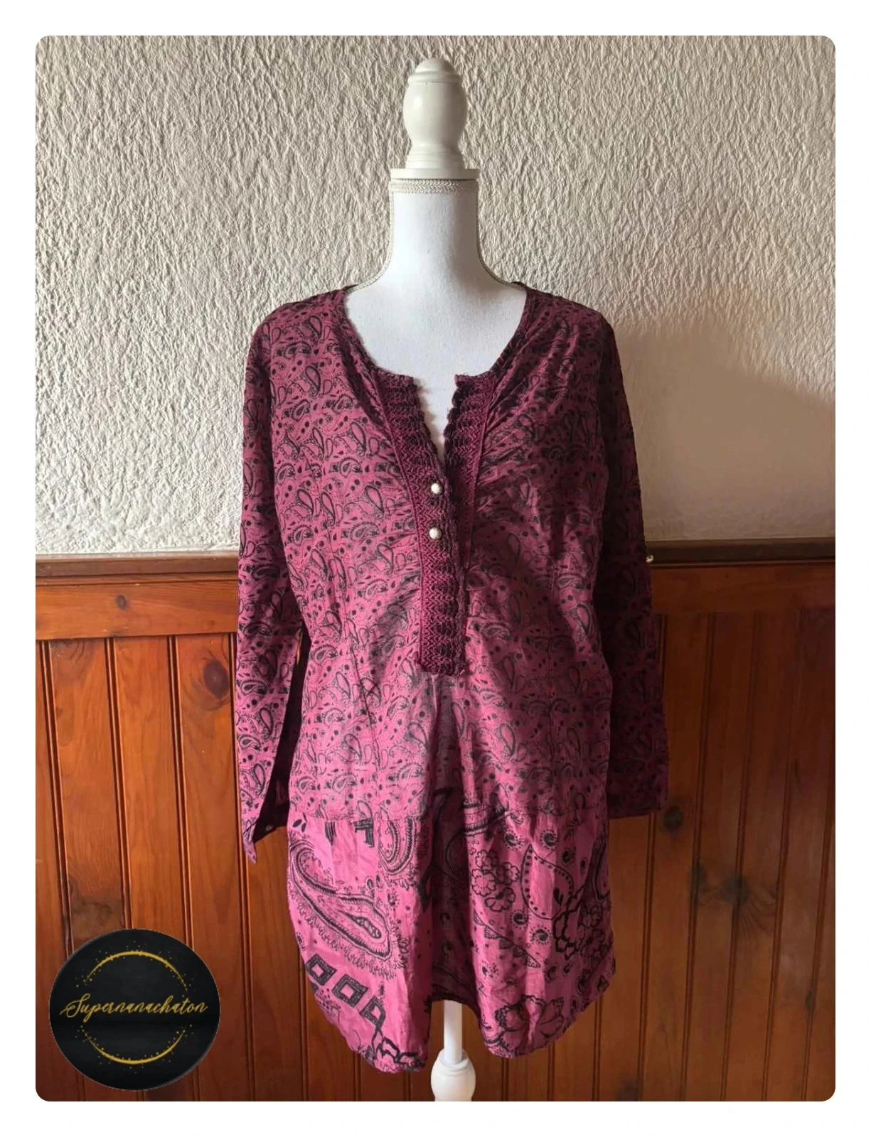 Tunique en Soie et Coton - Estilo Boho Chic - Micky Made in Italy - Talla L / 40 – photo 2